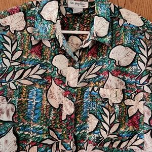 Misses Vintage 100% silk blouse by St Angelina Size Large - bust is 46"